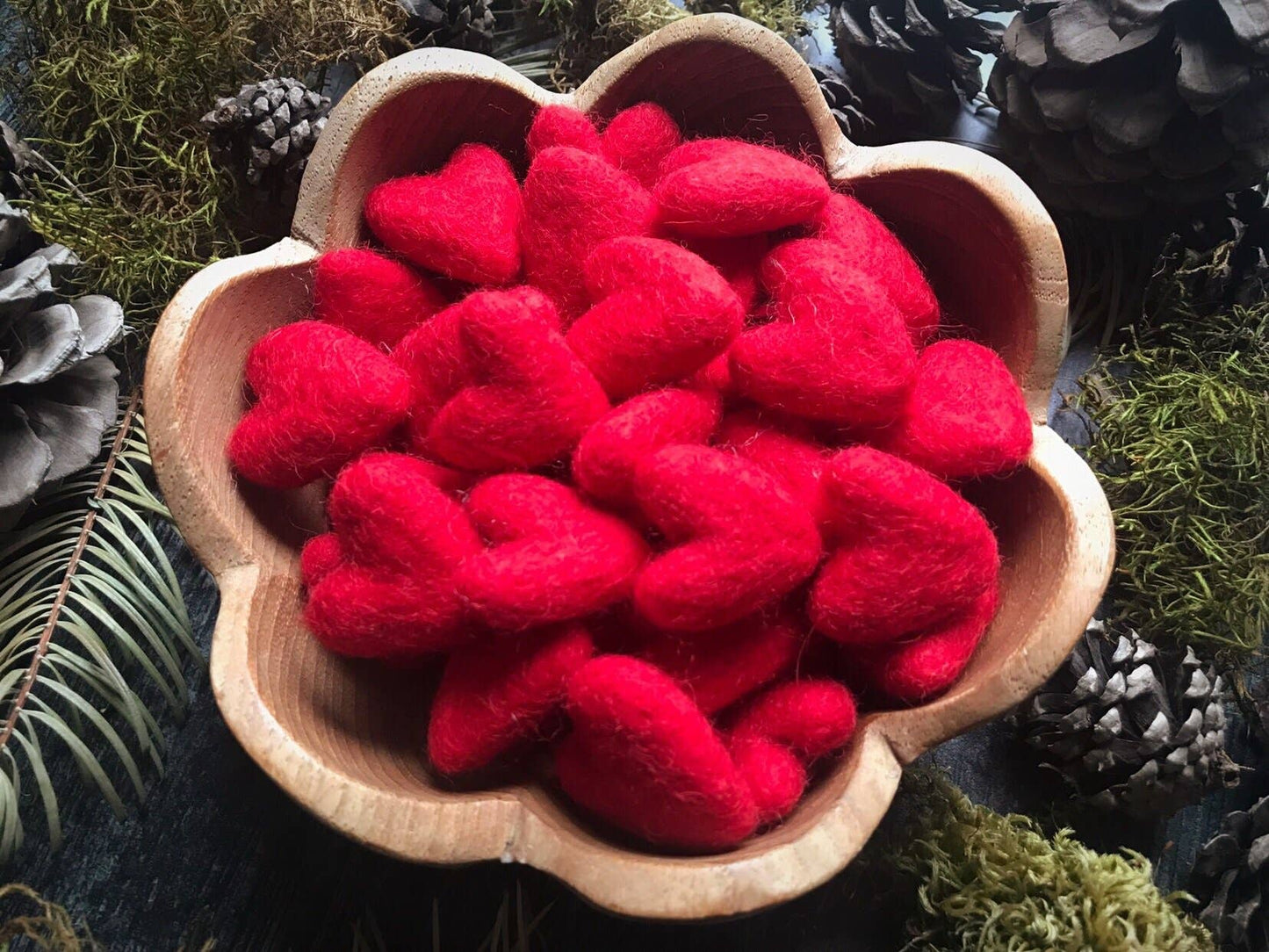 Felted Wool Heart: Paintbrush Red
