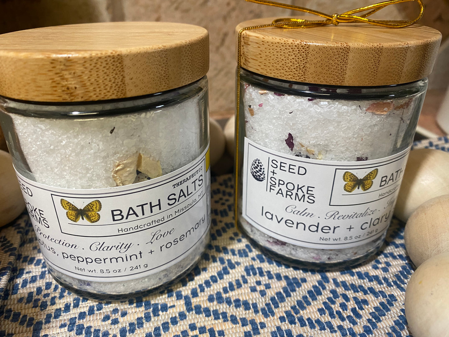 Therapeutic Bath Salts - Eucalyptus, Peppermint, Rosemary