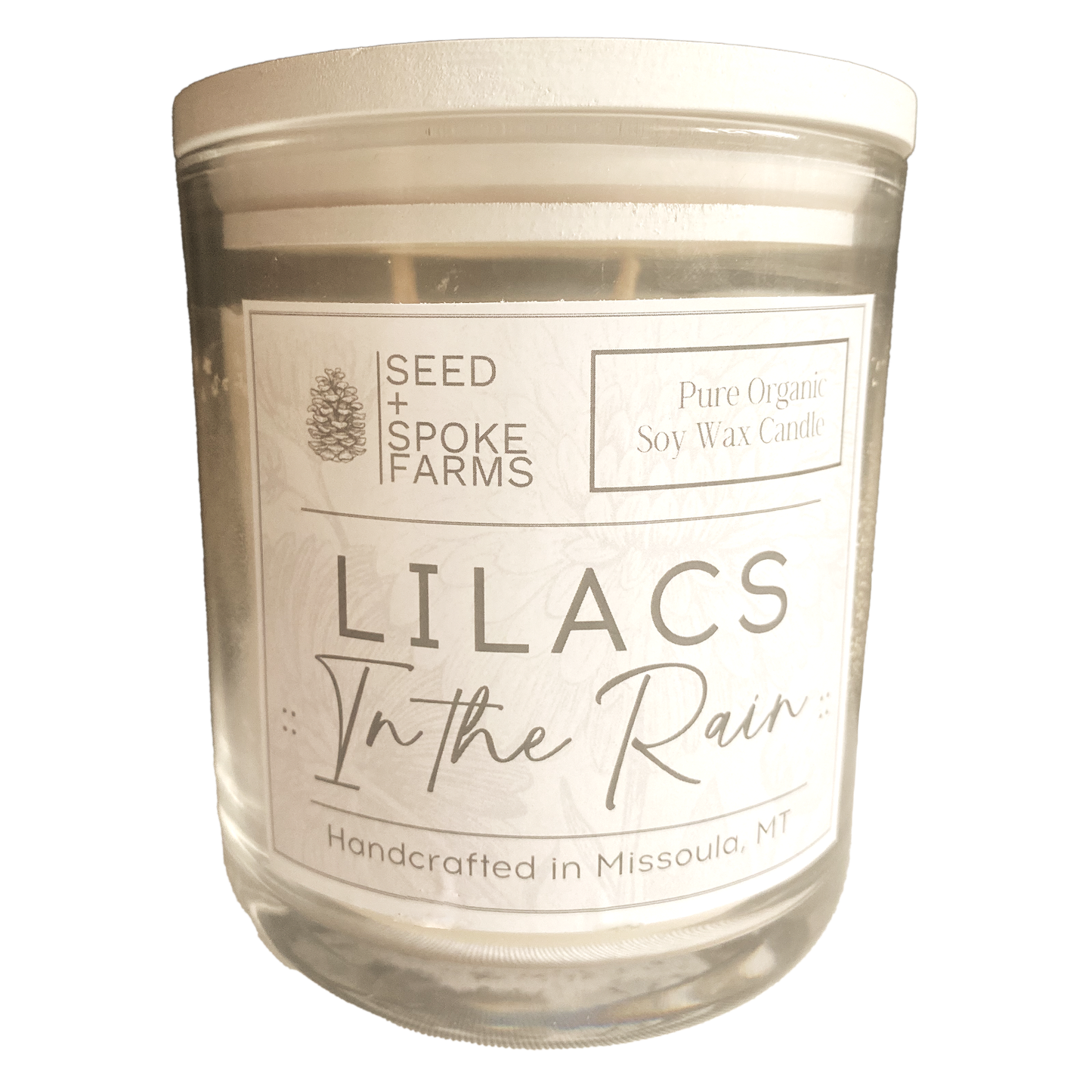 Lilacs in the Rain - Rustic White Dough Bowl Candle