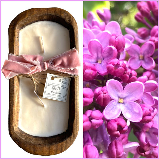 Lilacs In the Rain - Large Dough Bowl Candle