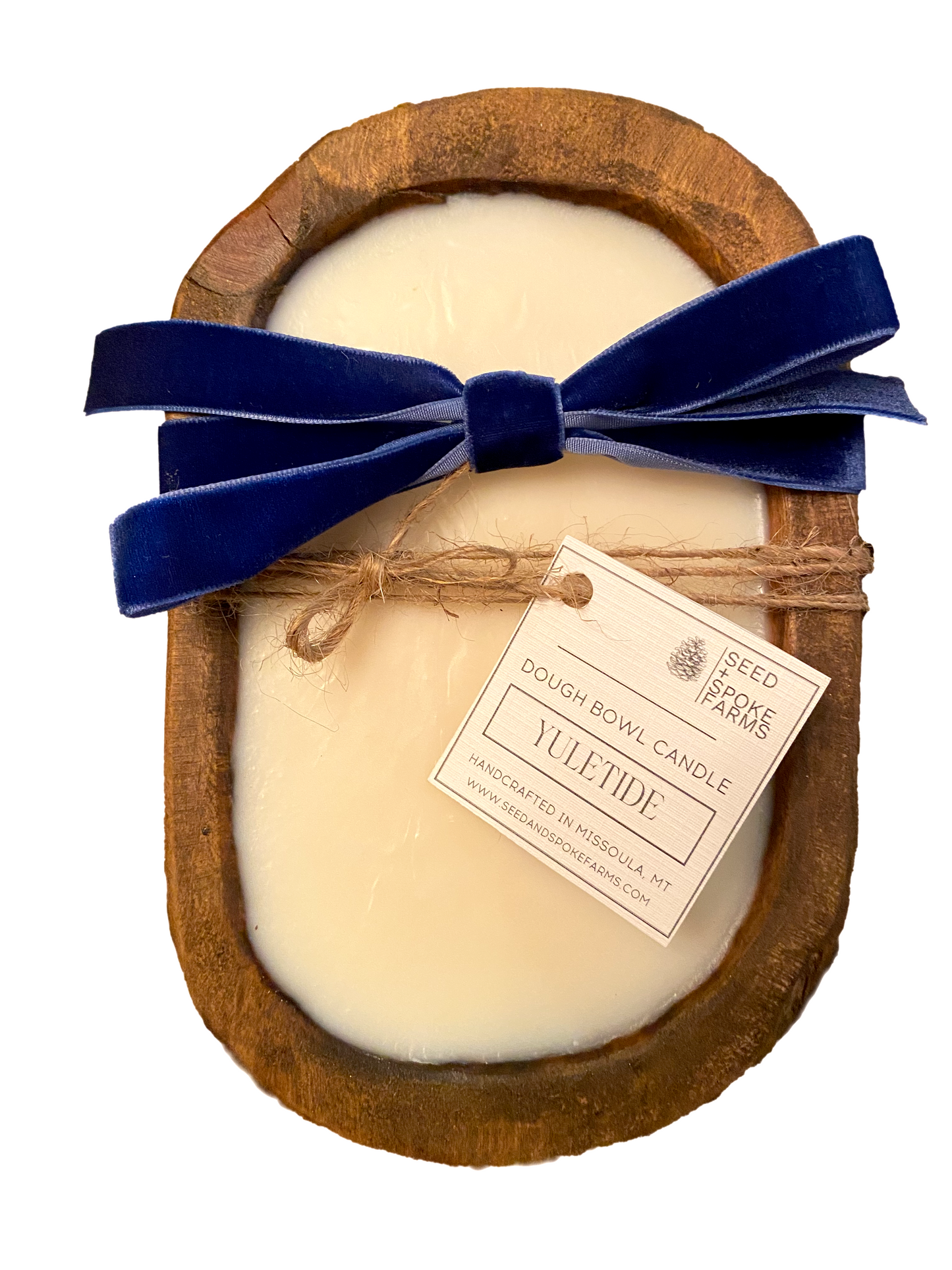 Yuletide - Rustic Wood Dough Bowl Candle