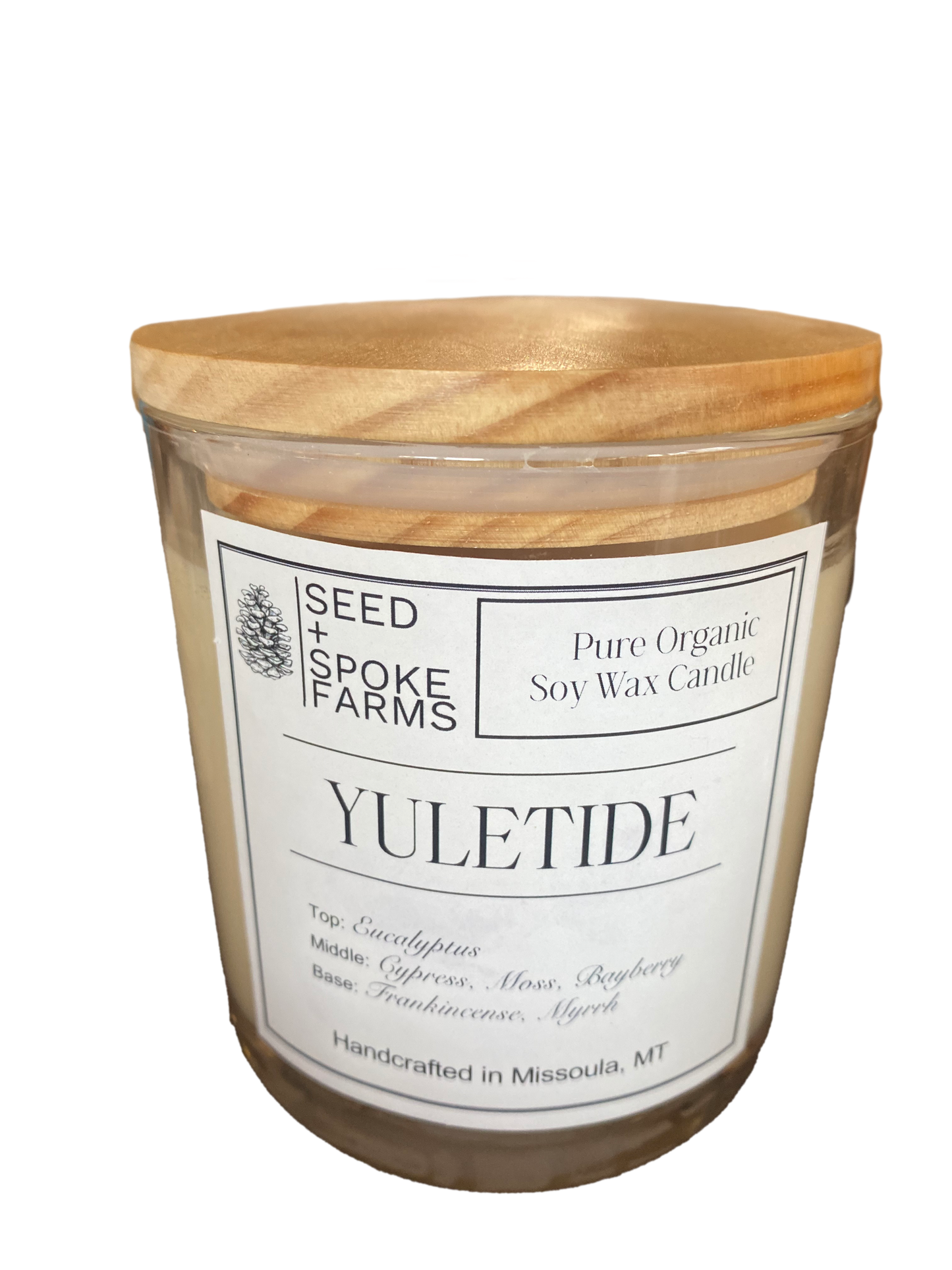 Yuletide - Rustic Wood Dough Bowl Candle