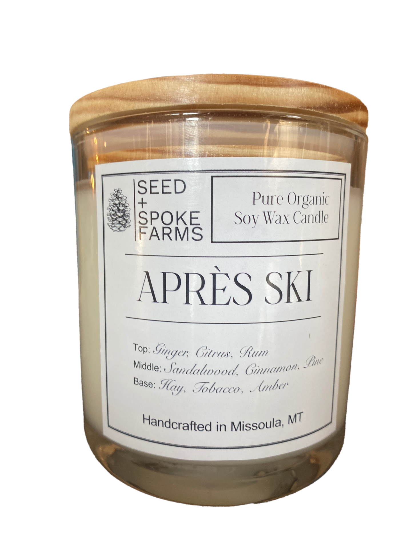 Apres Ski - Rustic Wood Dough Bowl Candle