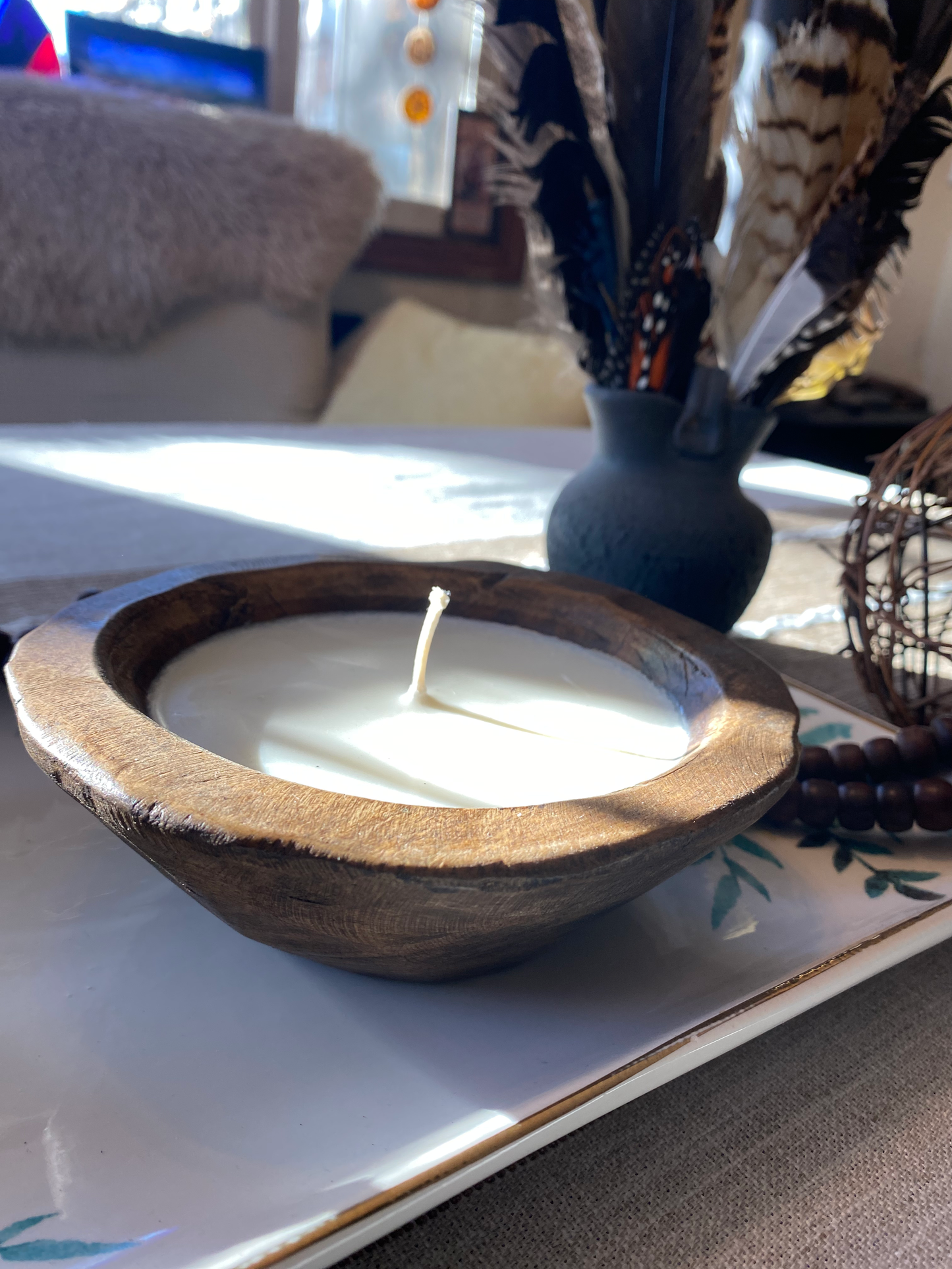 Apres Ski - Rustic Wood Dough Bowl Candle